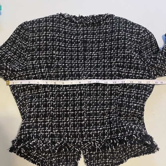 Derek Lam Tweed Scoop Neck Cropped Blazer Jacket - Picture 9 of 16